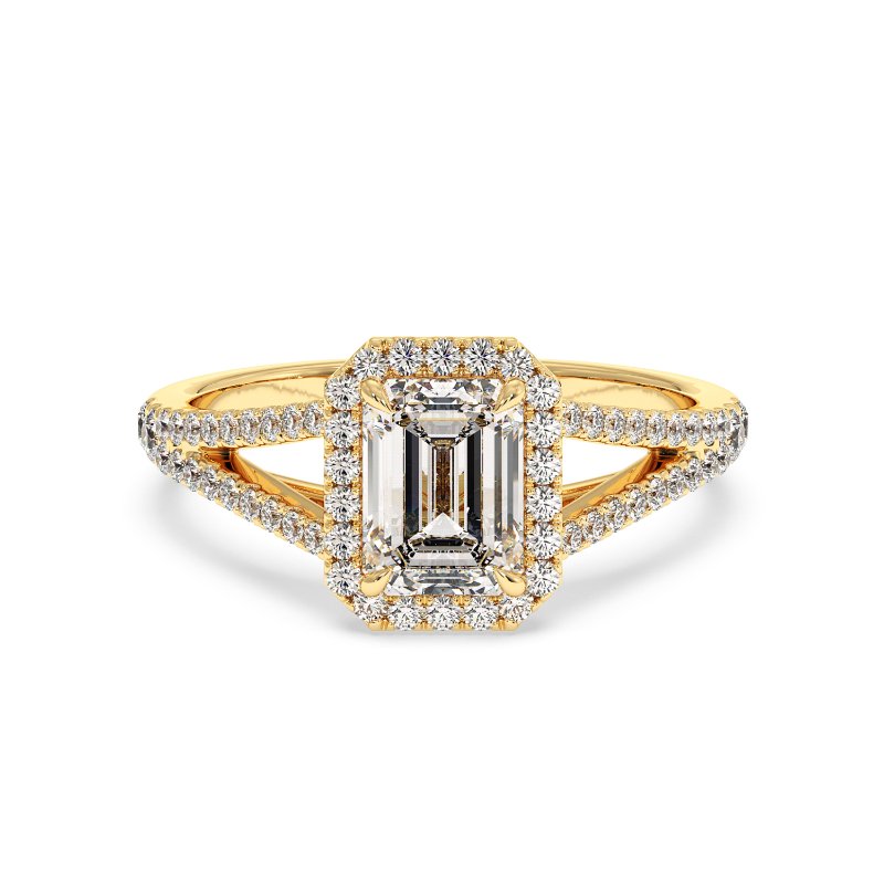 18K Yellow Gold Odessa Halo Engagement Ring