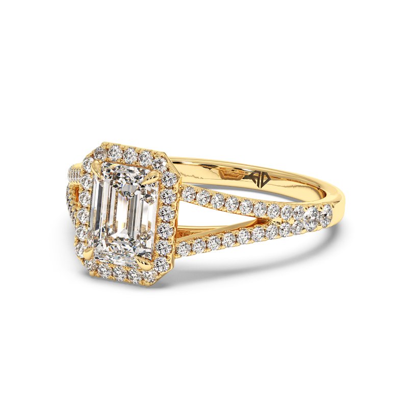 18K Yellow Gold Odessa Halo Engagement Ring