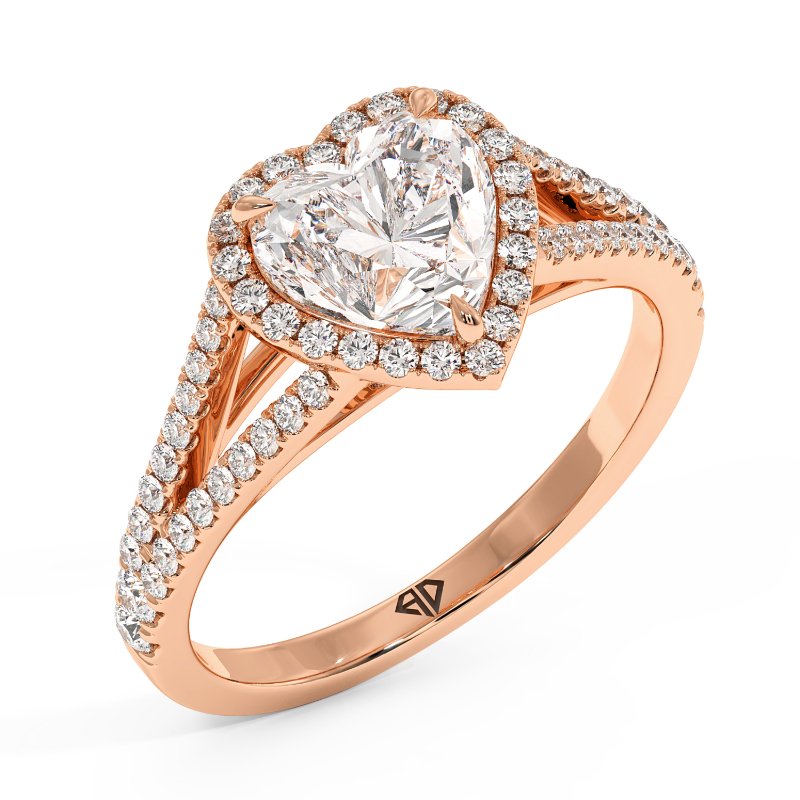 18K Rose Gold Odessa Halo Engagement Ring