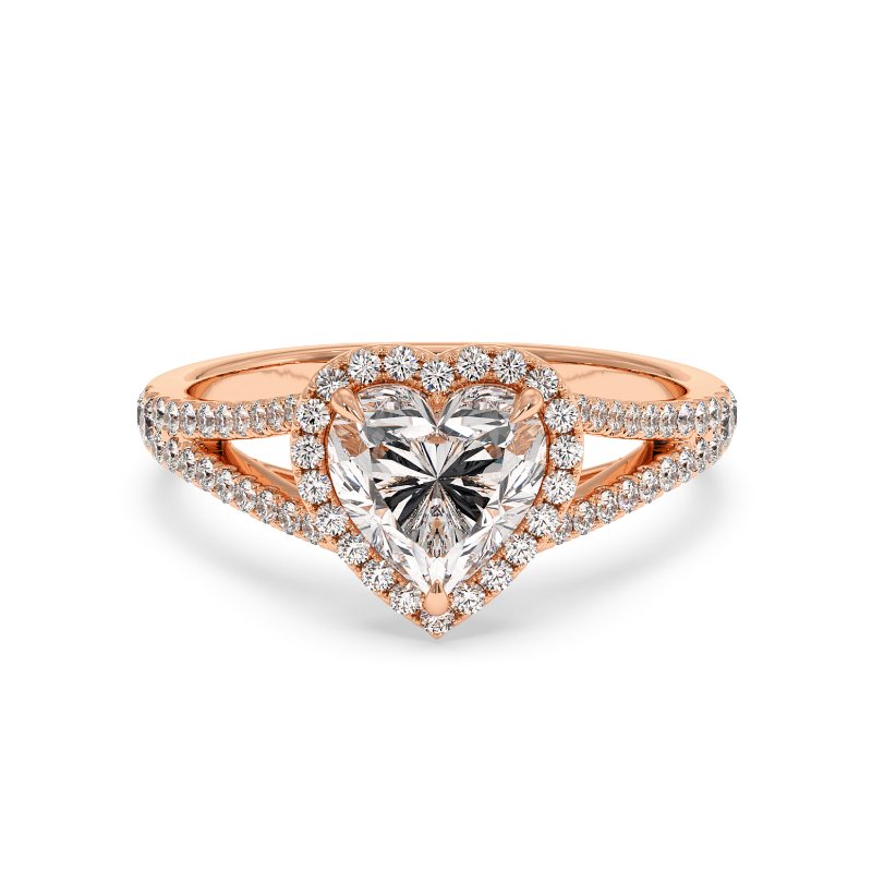 18K Rose Gold Odessa Halo Engagement Ring