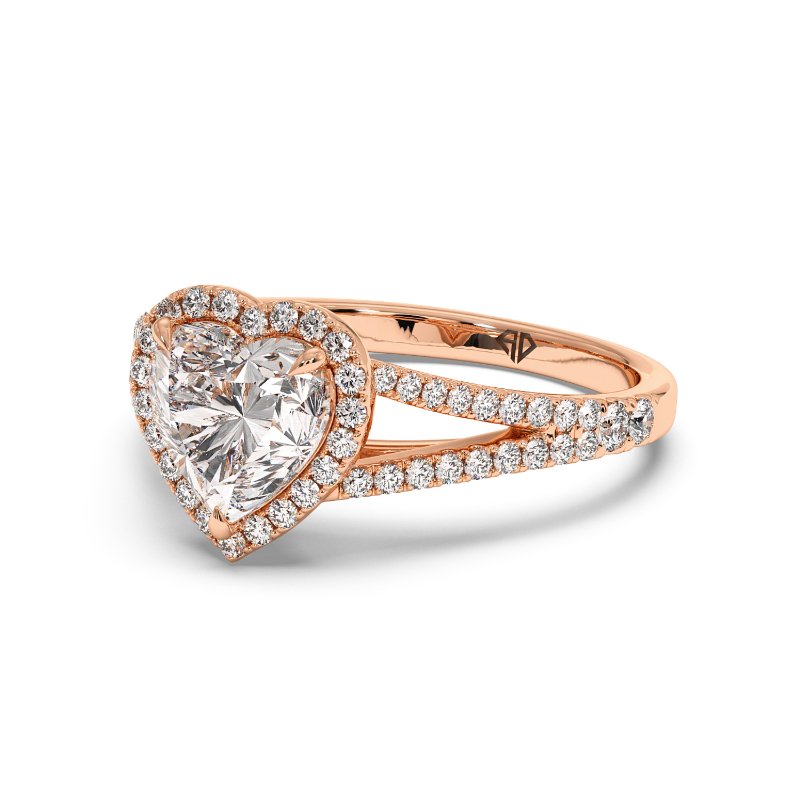 18K Rose Gold Odessa Halo Engagement Ring