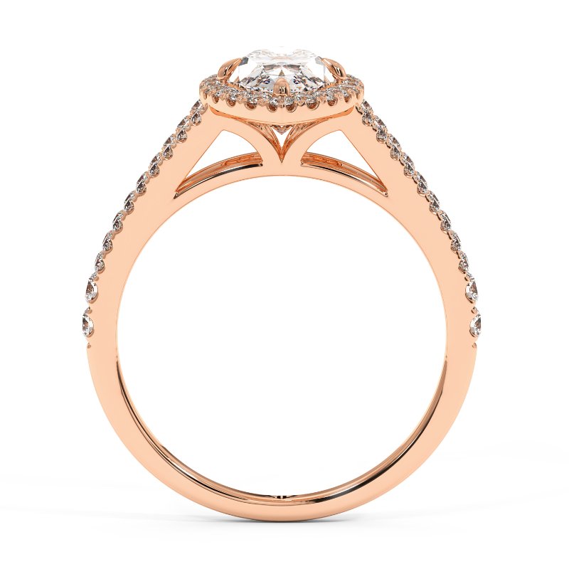 18K Rose Gold Odessa Halo Engagement Ring