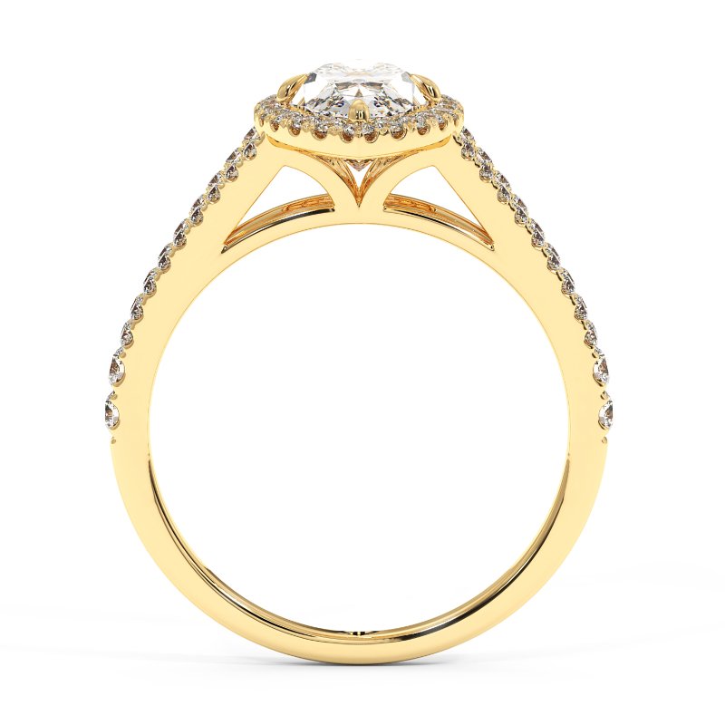 18K Yellow Gold Odessa Halo Engagement Ring