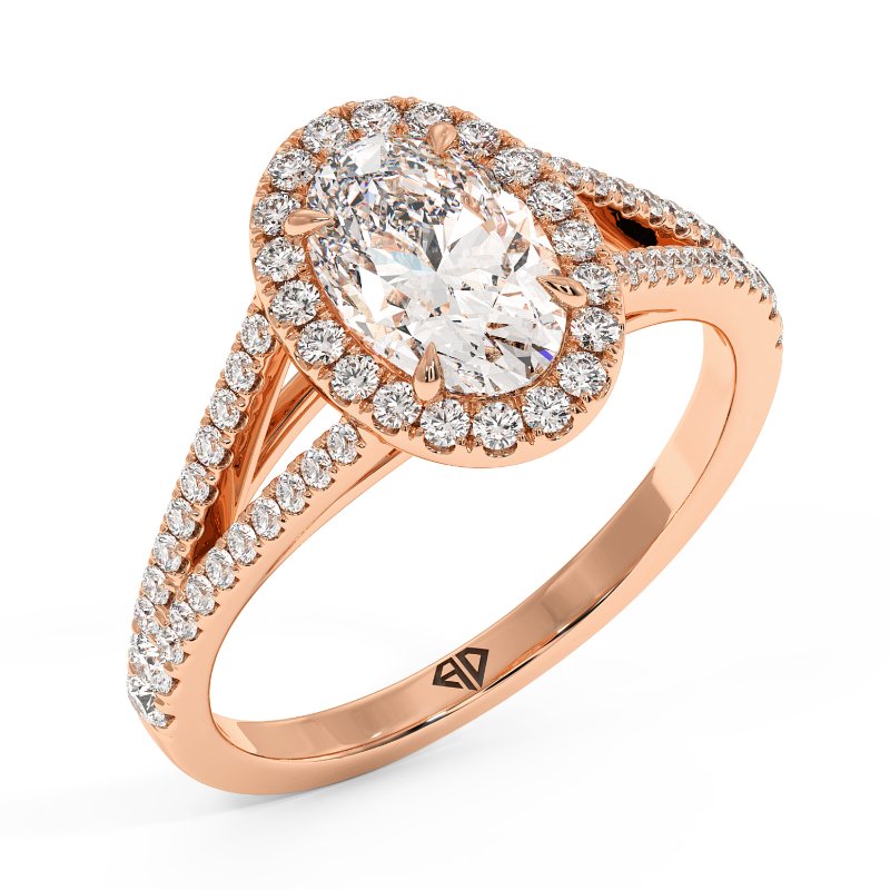 18K Rose Gold Odessa Halo Engagement Ring