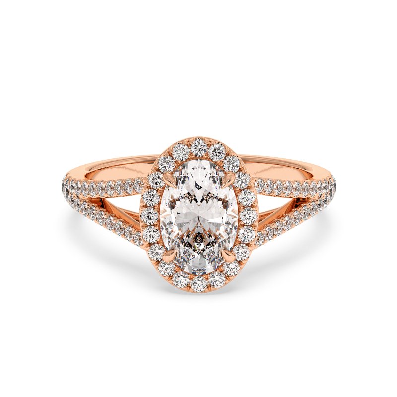 18K Rose Gold Odessa Halo Engagement Ring