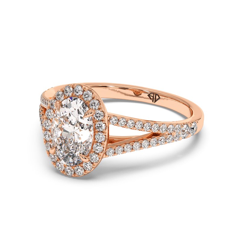 18K Rose Gold Odessa Halo Engagement Ring