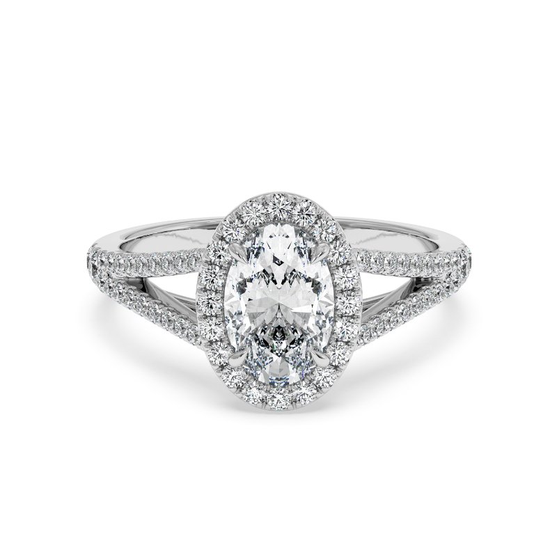 18K White Gold Odessa Halo Engagement Ring