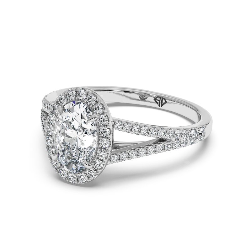 18K White Gold Odessa Halo Engagement Ring