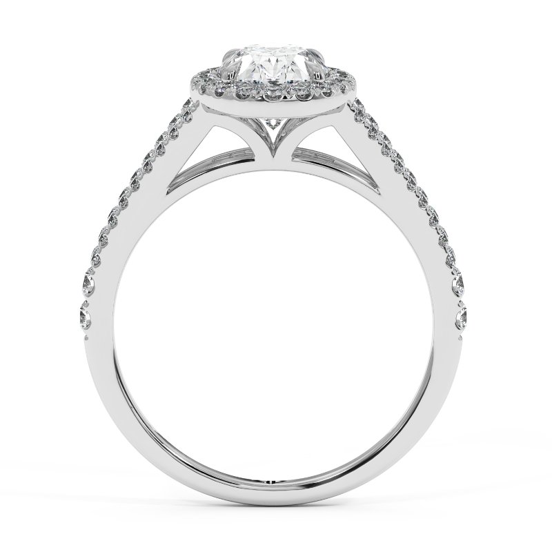 18K White Gold Odessa Halo Engagement Ring