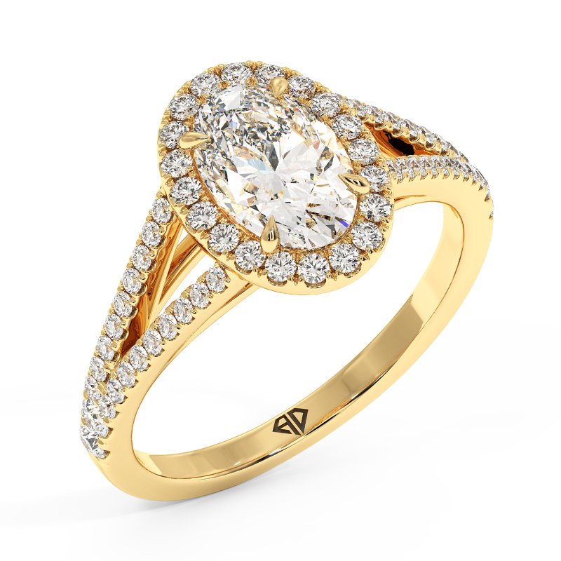 18K Yellow Gold Odessa Halo Engagement Ring