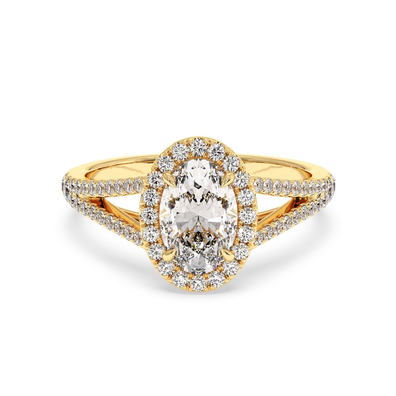 18K Yellow Gold Odessa Halo Engagement Ring