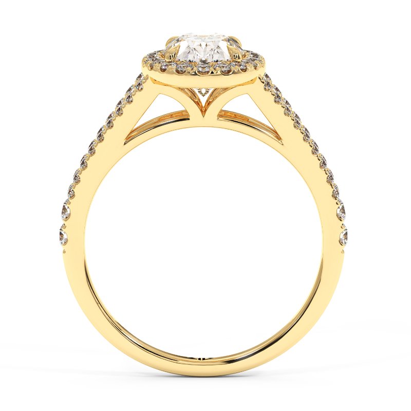 18K Yellow Gold Odessa Halo Engagement Ring
