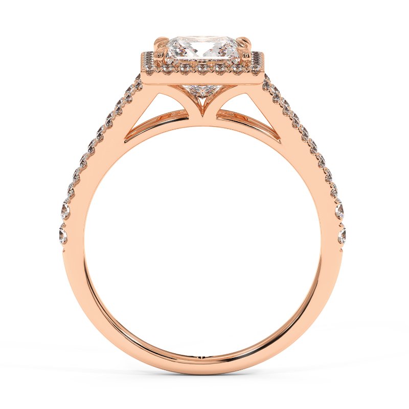 18K Rose Gold Odessa Halo Engagement Ring