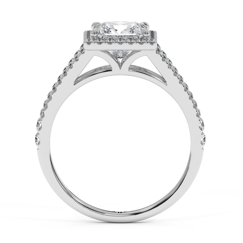 18K White Gold Odessa Halo Engagement Ring