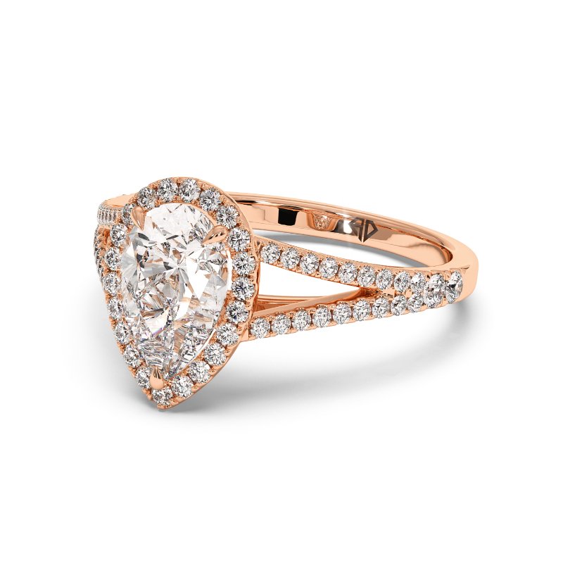 18K Rose Gold Odessa Halo Engagement Ring