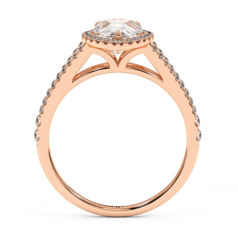 18K Rose Gold Odessa Halo Engagement Ring