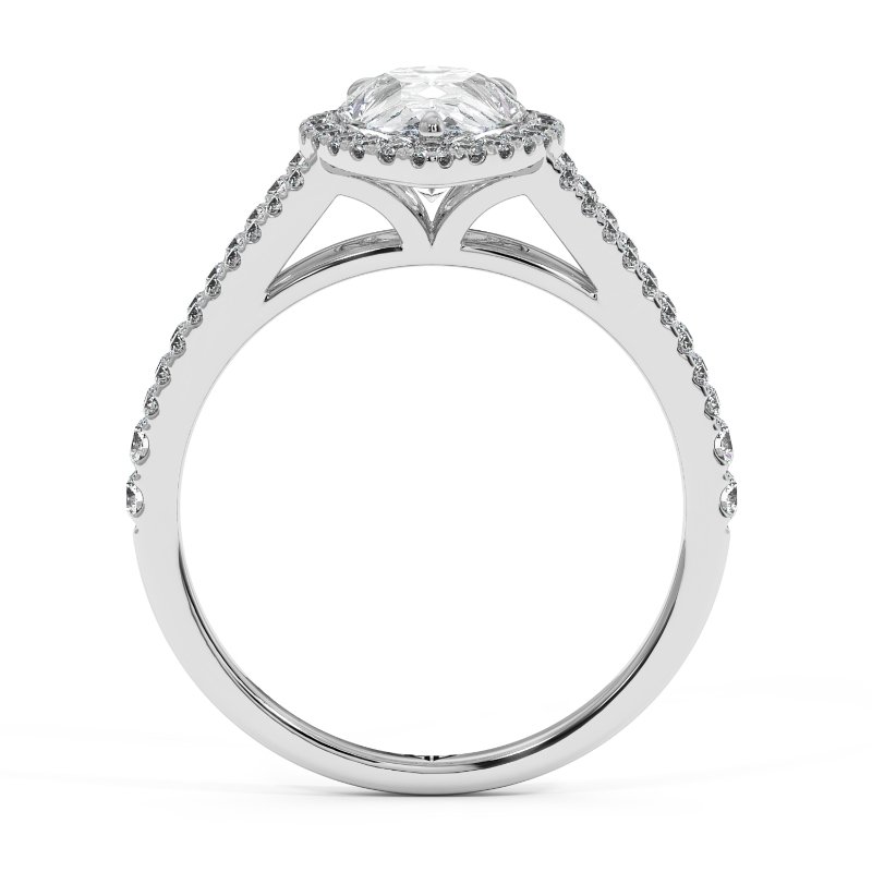 18K White Gold Odessa Halo Engagement Ring