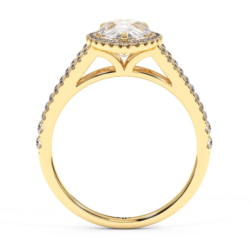 18K Yellow Gold Odessa Halo Engagement Ring