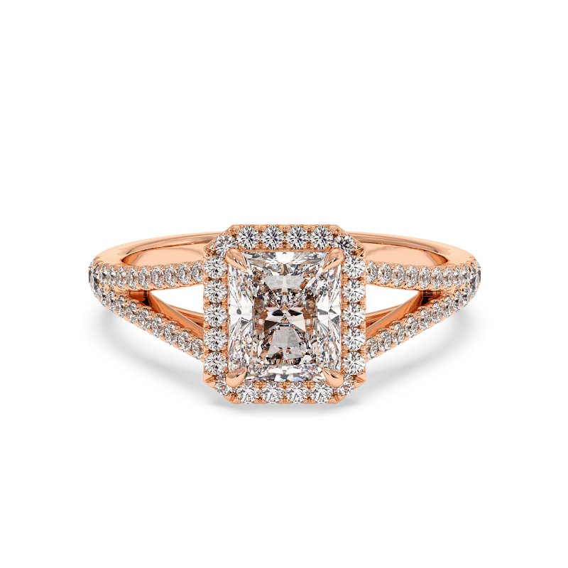 18K Rose Gold Odessa Halo Engagement Ring