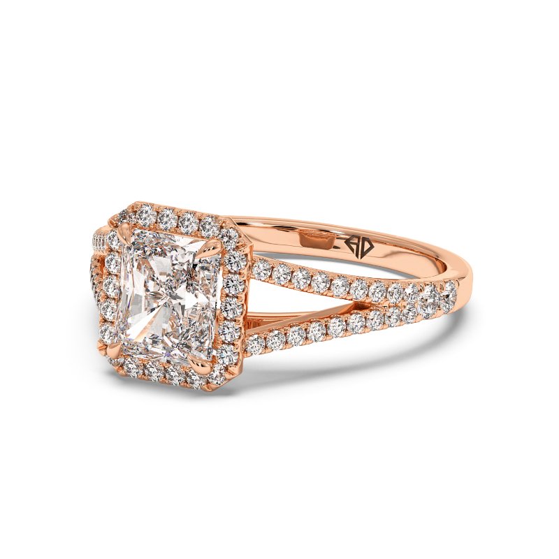 18K Rose Gold Odessa Halo Engagement Ring