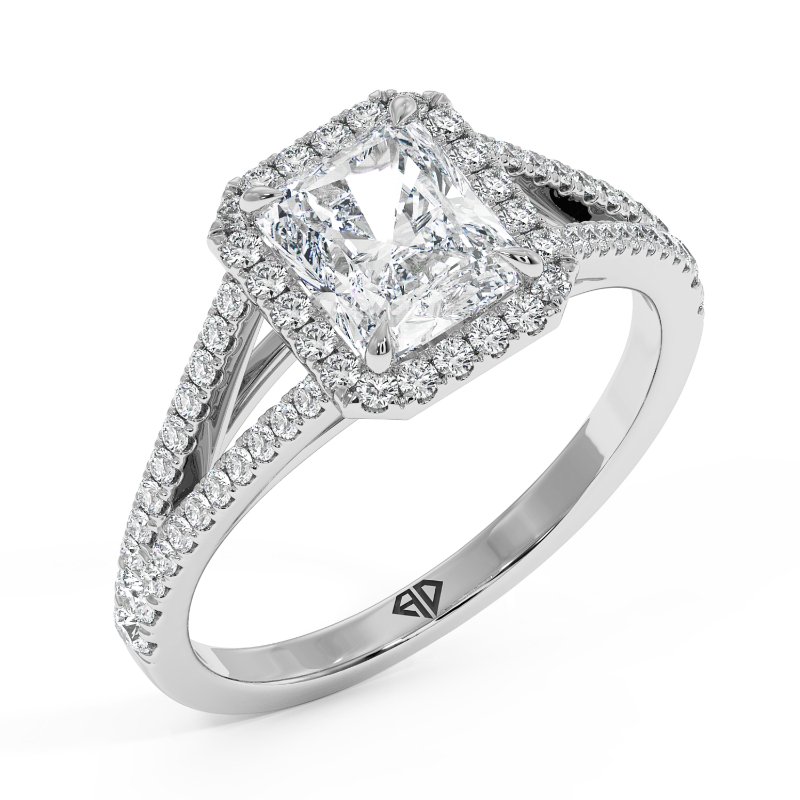 18K White Gold Odessa Halo Engagement Ring