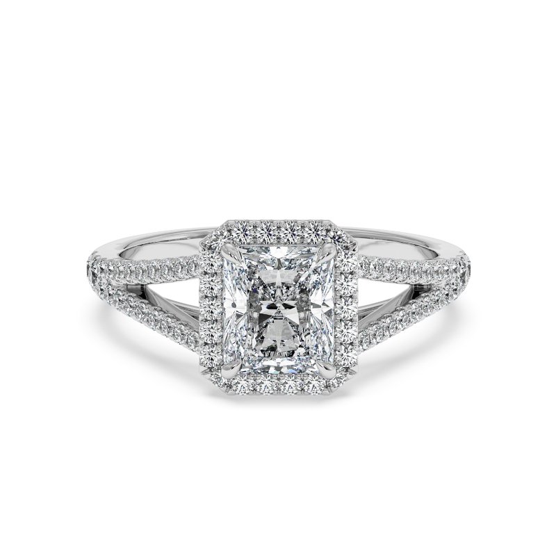 18K White Gold Odessa Halo Engagement Ring