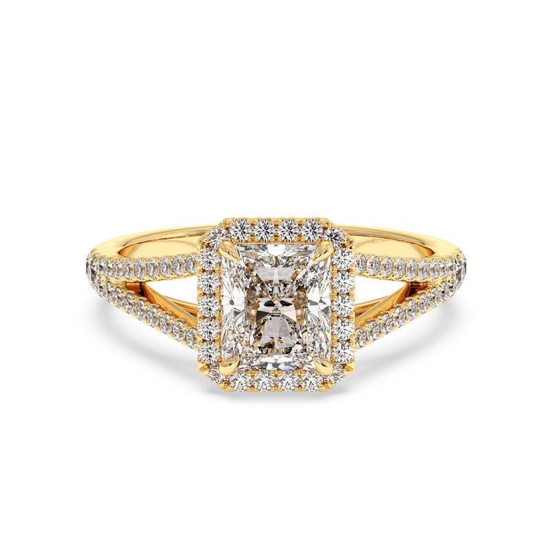 18K Yellow Gold Odessa Halo Engagement Ring