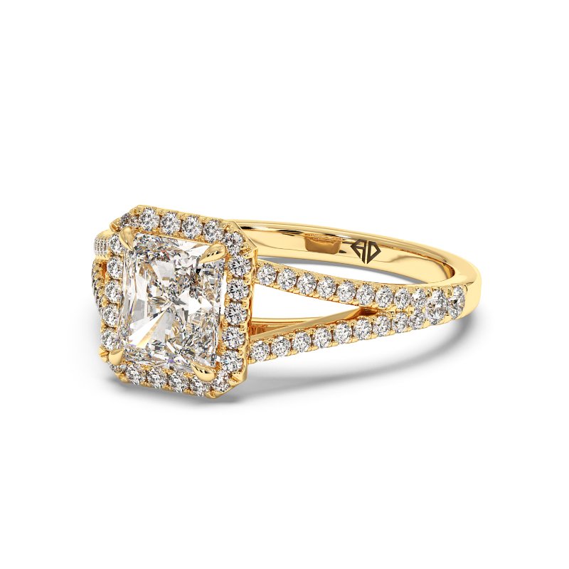 18K Yellow Gold Odessa Halo Engagement Ring