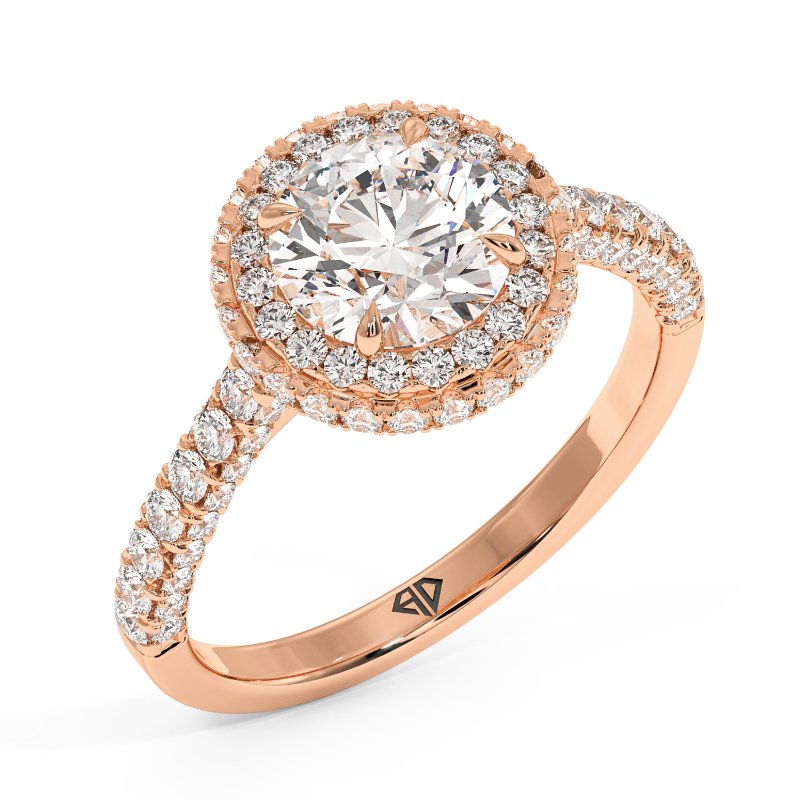 18K Rose Gold Lavinia Halo Engagement Ring