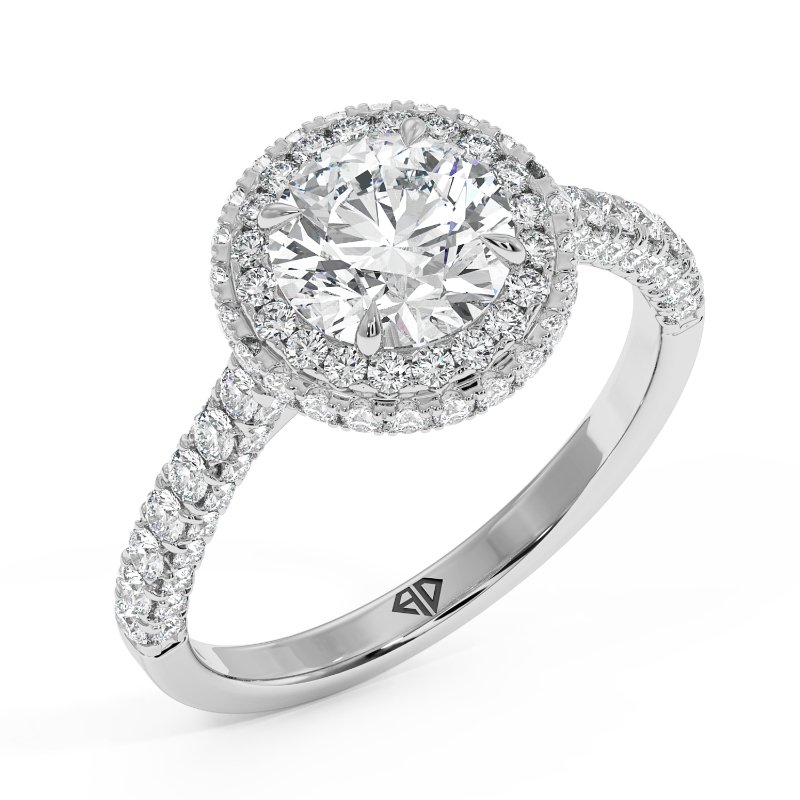 18K White Gold Lavinia Halo Engagement Ring