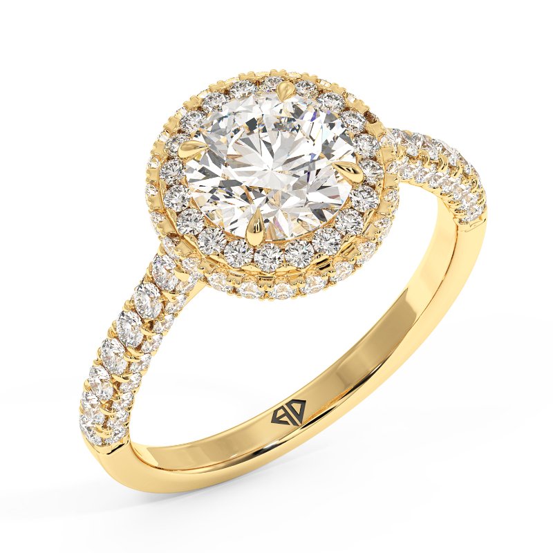 18K Yellow Gold Lavinia Halo Engagement Ring
