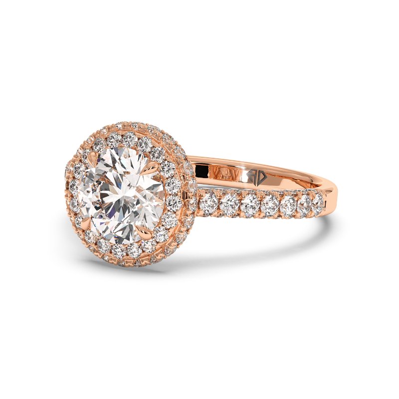 18K Rose Gold Lavinia Halo Engagement Ring