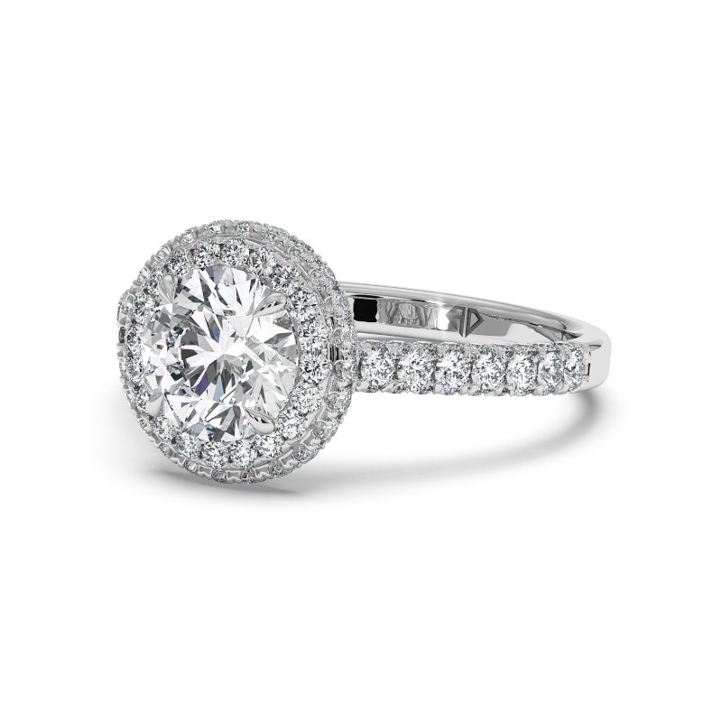 18K White Gold Lavinia Halo Engagement Ring