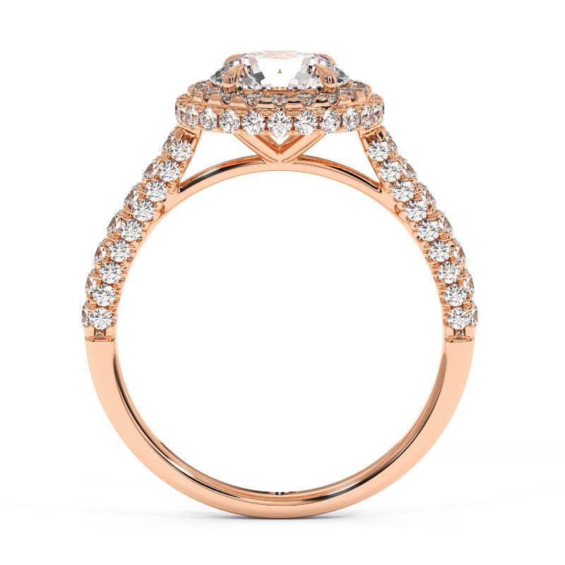 18K Rose Gold Lavinia Halo Engagement Ring