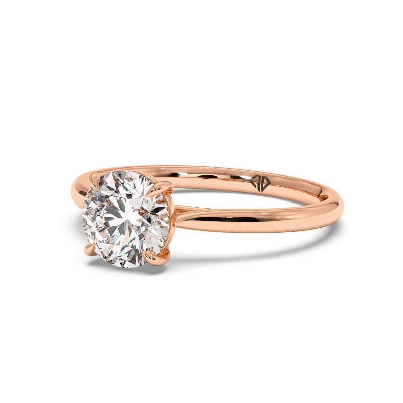 18K Rose Gold Adeline Diamond Solitaire Engagement Ring