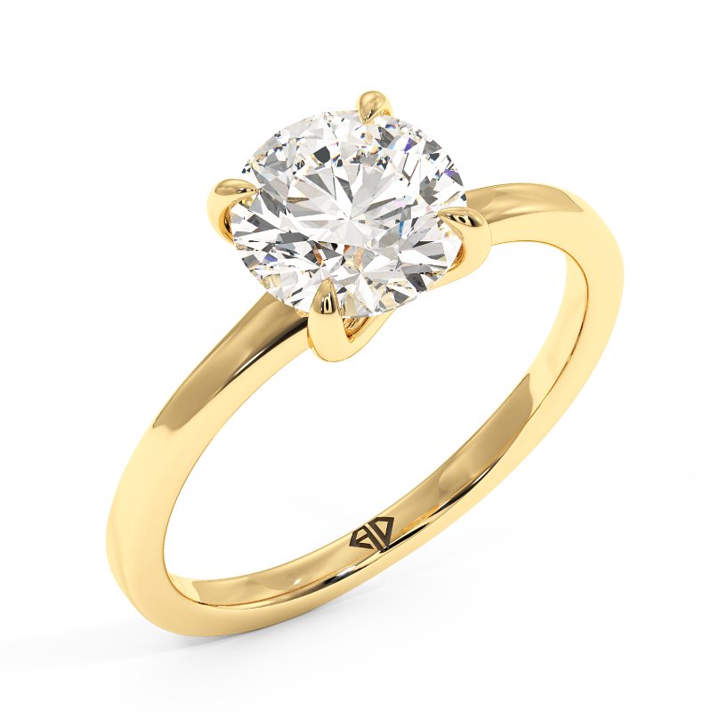 18K Yellow Gold Yasmine Diamond Solitaire Engagement Ring