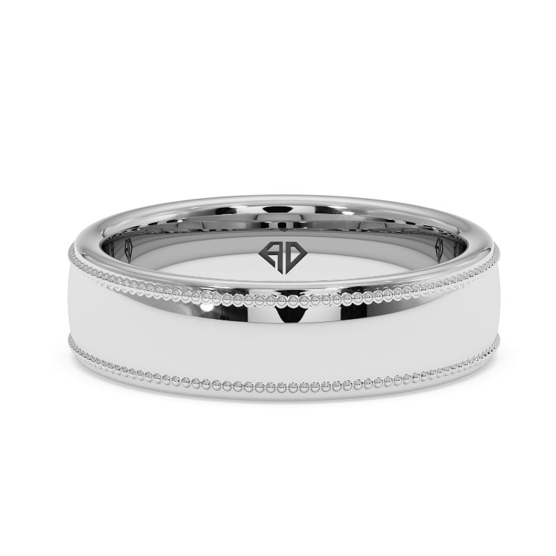 18K White Gold Uriah Wedding Band