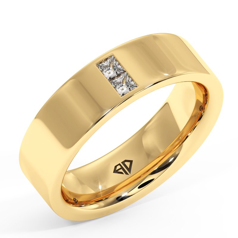 9K Yellow Gold Ayan Diamond Wedding Band
