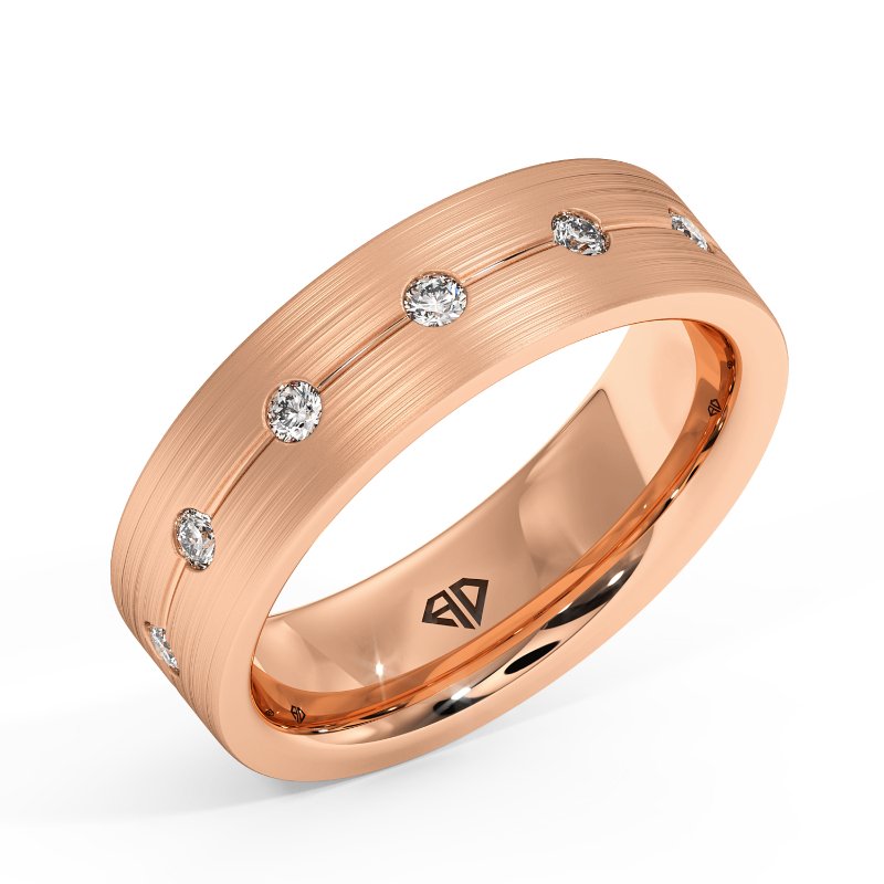 18K Rose Gold Zakariyah Diamond Wedding Band