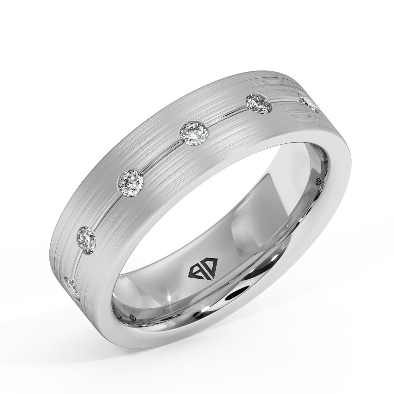 18K White Gold Zakariyah Diamond Wedding Band