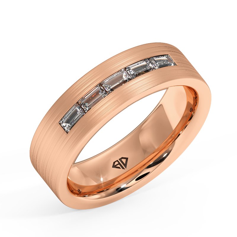 9K Rose Gold Lyle Diamond Wedding Band