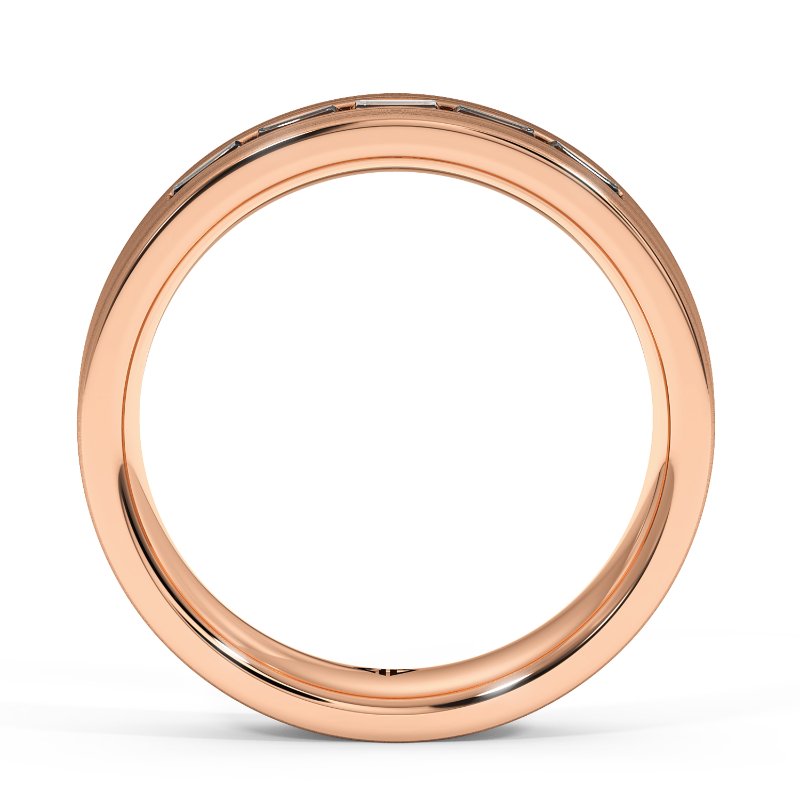 9K Rose Gold Lyle Diamond Wedding Band