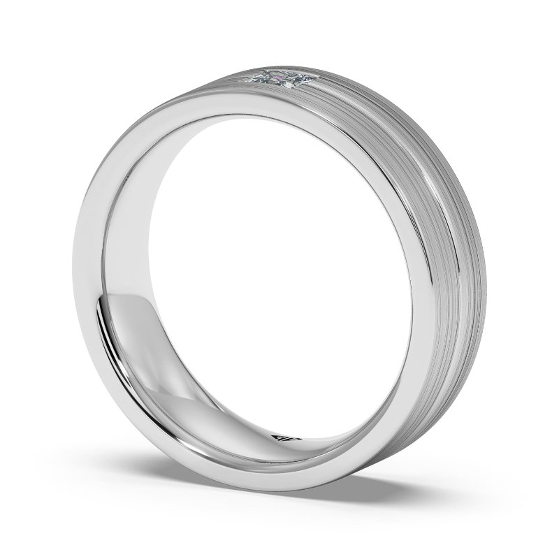 Platinum Clarence Diamond Wedding Band
