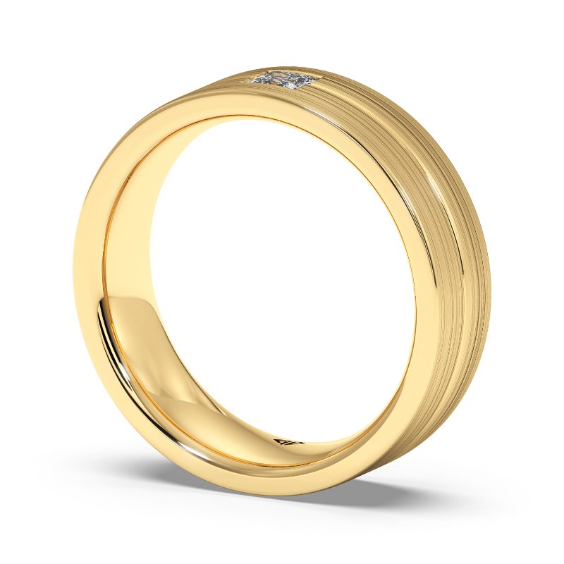9K Yellow Gold Clarence Diamond Wedding Band