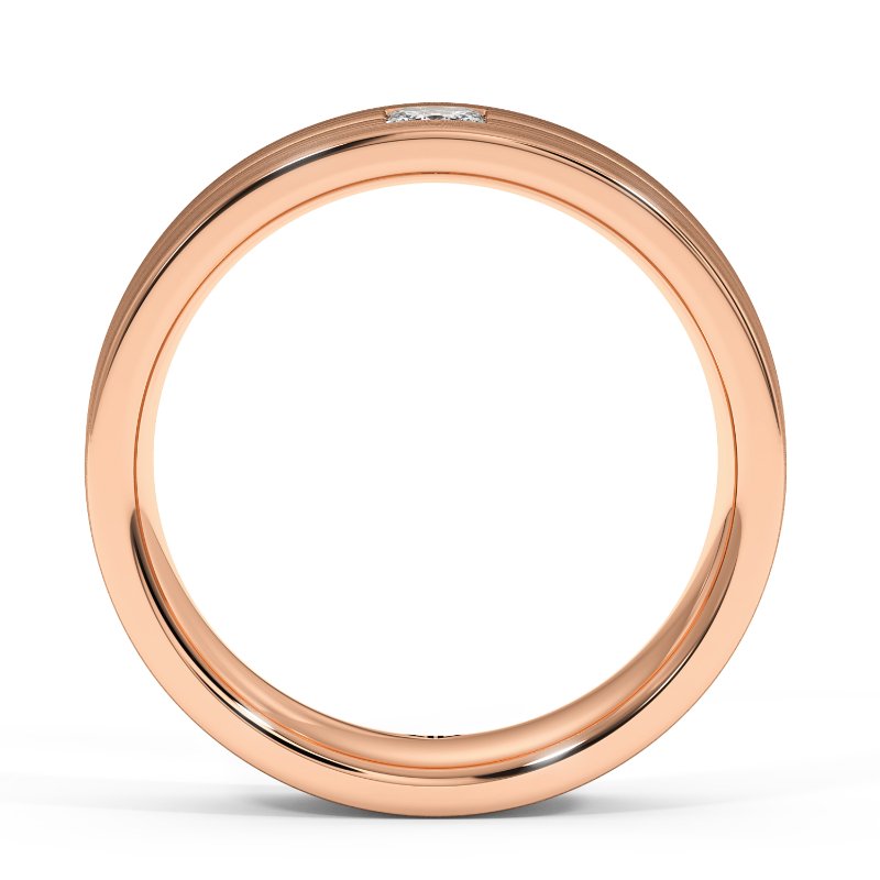 9K Rose Gold Clarence Diamond Wedding Band