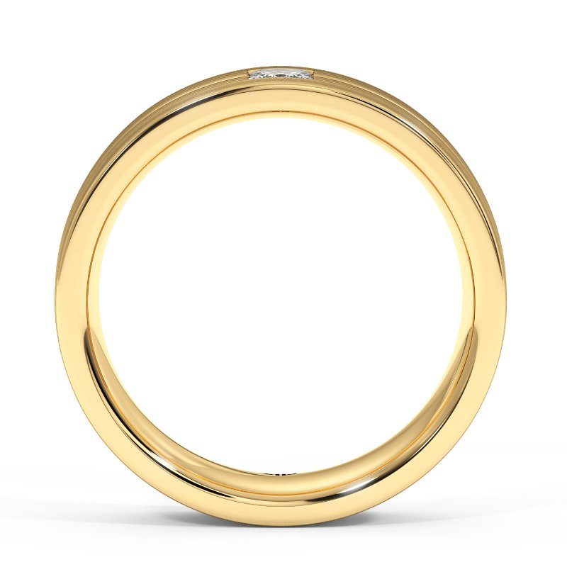 9K Yellow Gold Clarence Diamond Wedding Band