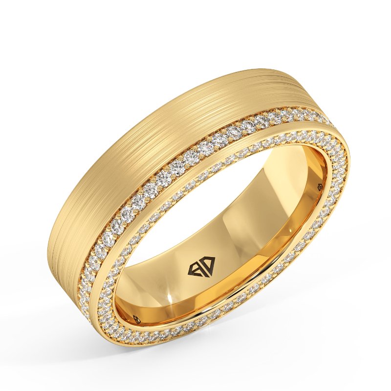 18K Yellow Gold Theo Diamond Wedding Band