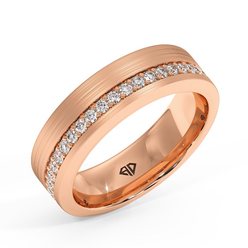 18K Rose Gold Zain Diamond Wedding Band