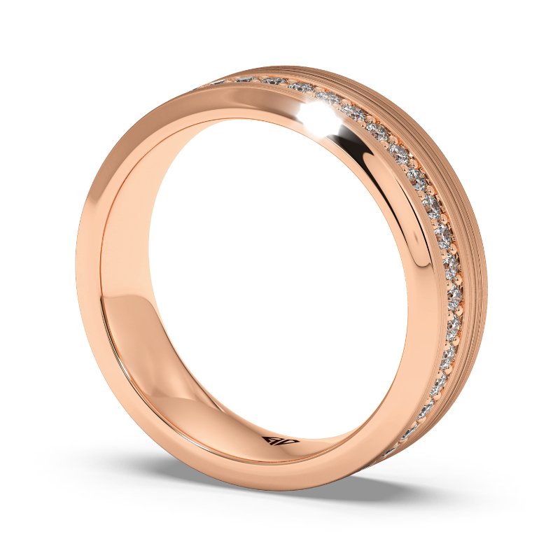 18K Rose Gold Zain Diamond Wedding Band