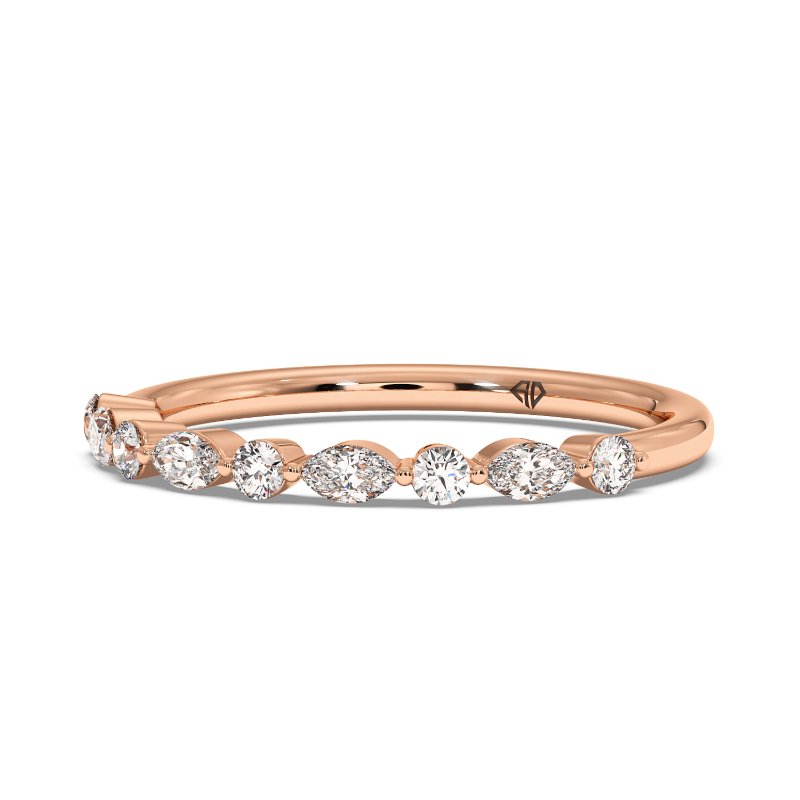 18K Rose Gold Holly Wedding Band